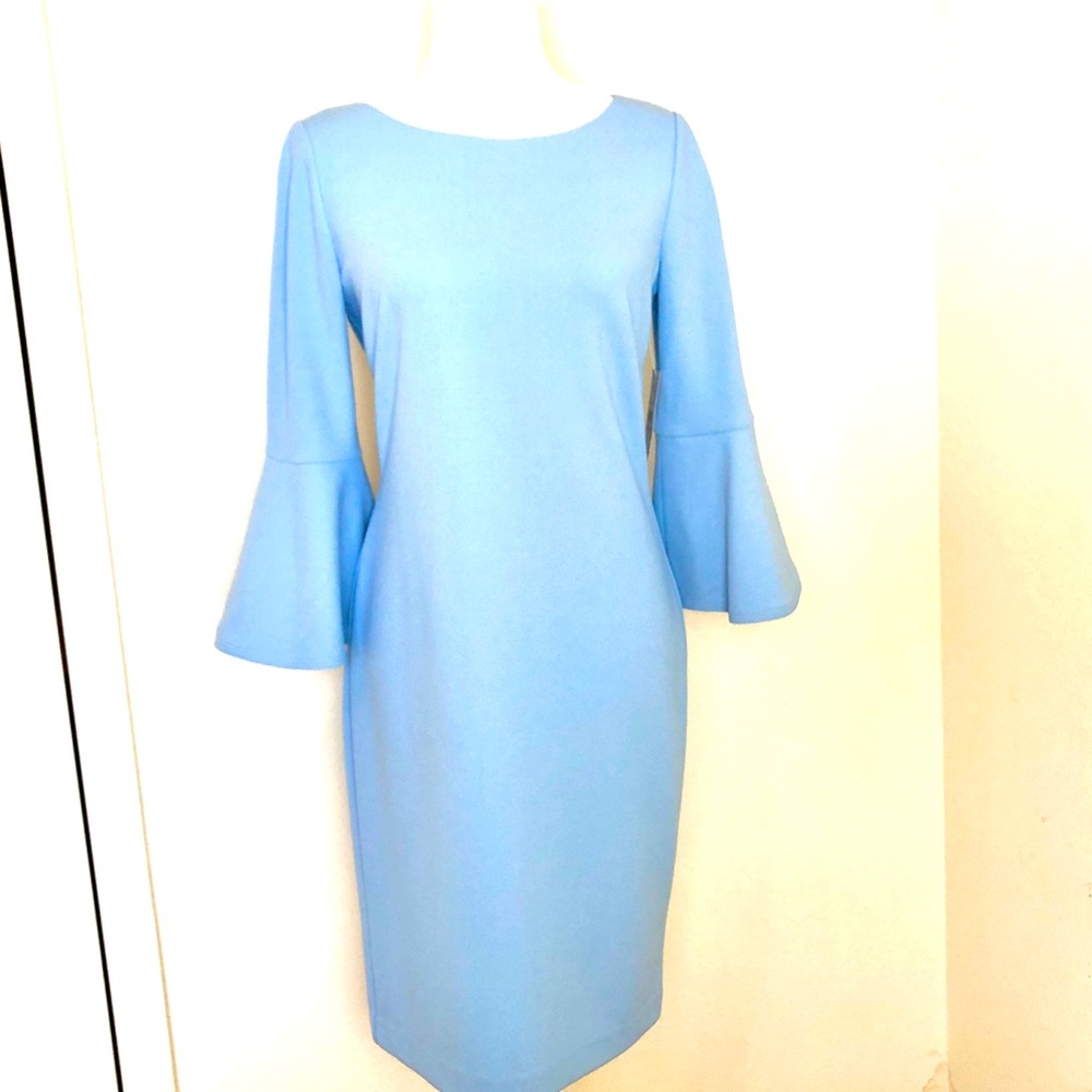 Jessica H Bell Sleeve Light Blue Dress.  Size 6